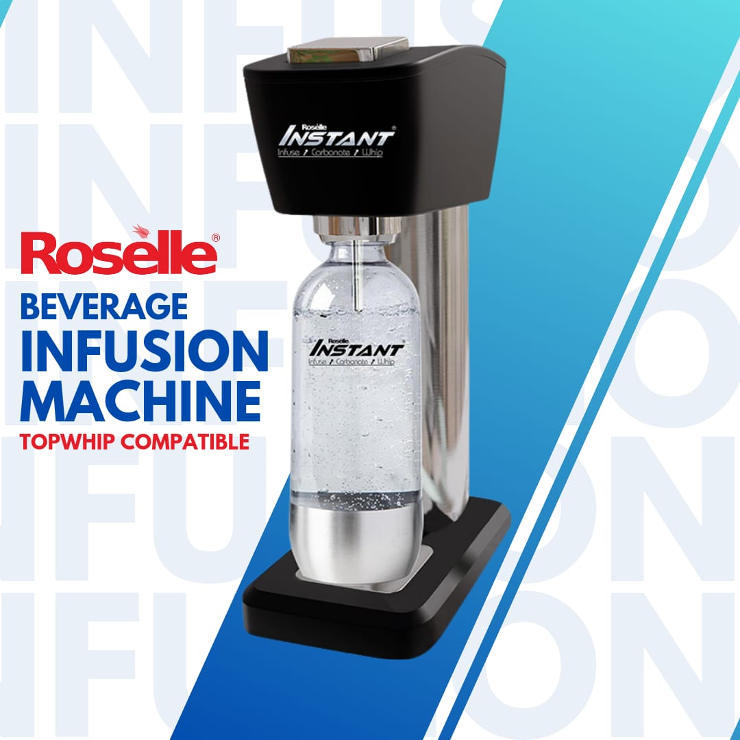 Roselle infusing machines. TopWhip 640g Cream Chargers are a direct fit. Fast Gas, SmartWhip, Cream Deluxe are not a direct fit to the machines. Fast and Free Delivery TopWhip refills. 